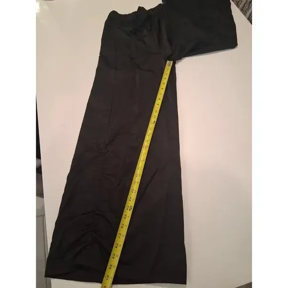 NWT Adidas Originals Women's Satin Cargo Pants HF2098 Black Wide Leg Baggy S - Picture 8 of 12